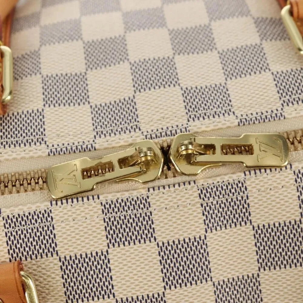 LOUIS VUITTON Damier Azur Keepall 50 Boston Bag N41430 LV Auth 154925V